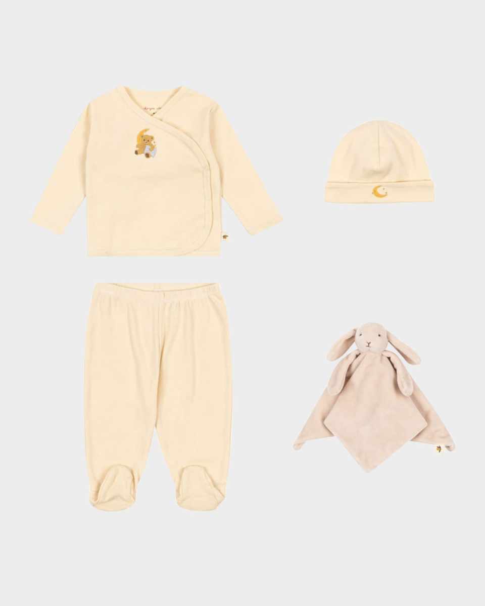 Girl's 4-Piece Embroidered Gift Set, Size Premie-6